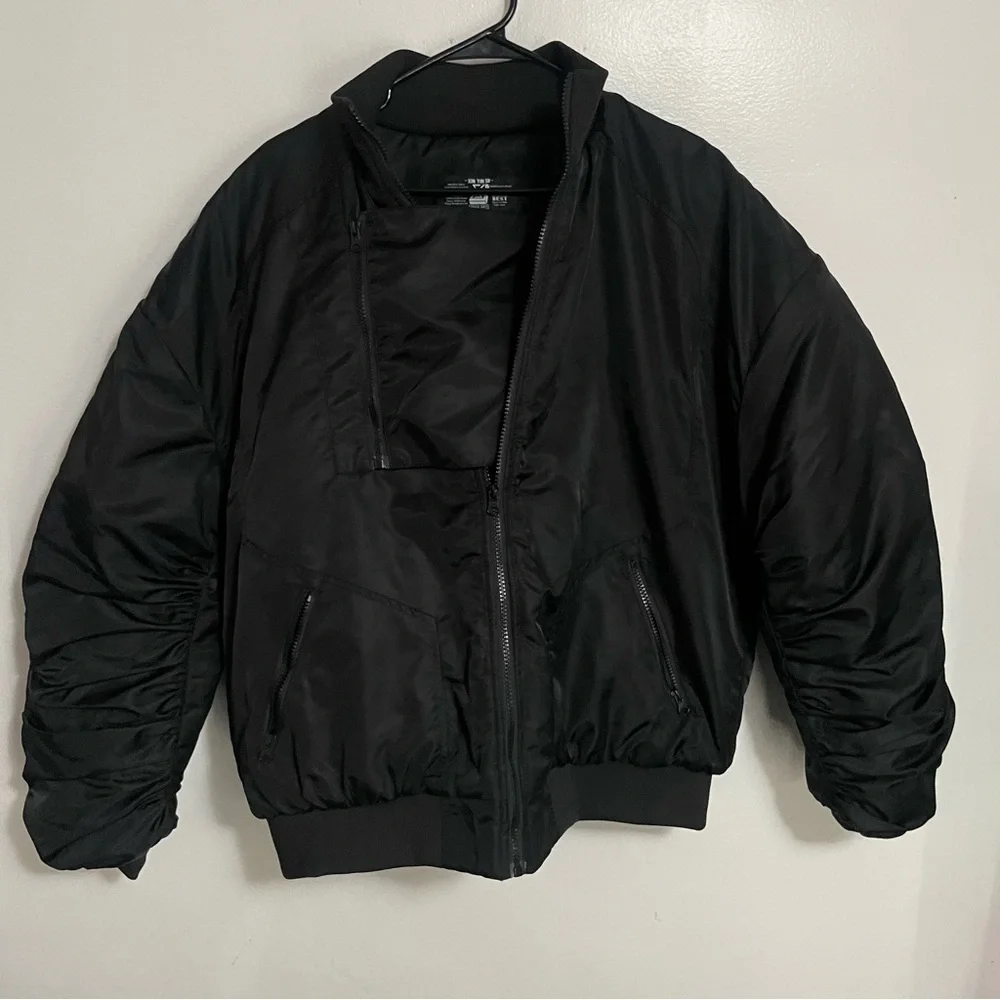 Streetwear Black Bomber Jacket Size Large - Picture 5 of 10